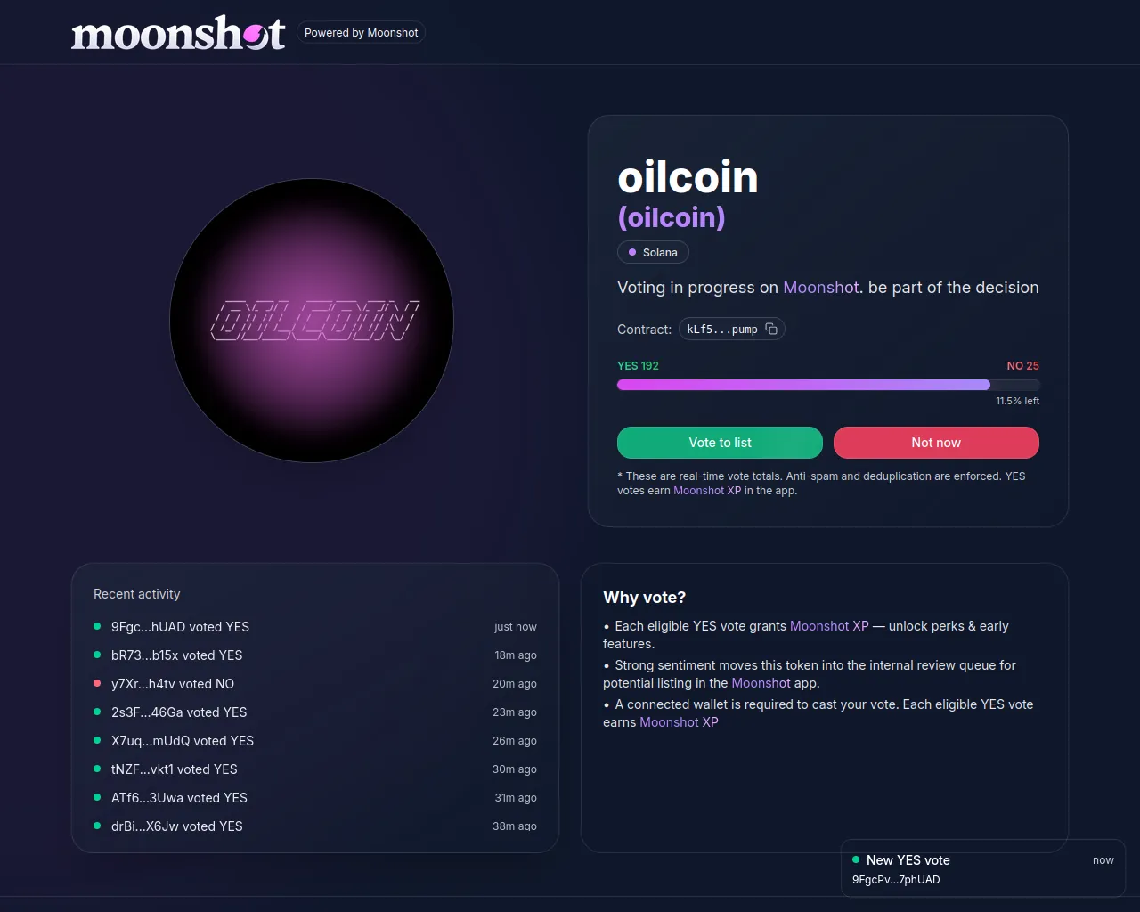 Screenshot of voter-moonshot.xyz