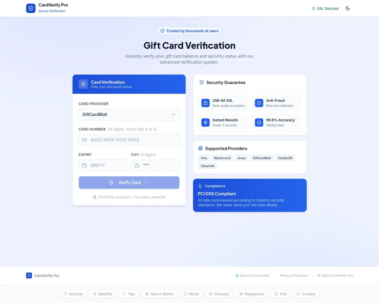 Screenshot of check-mygiftbalance.com