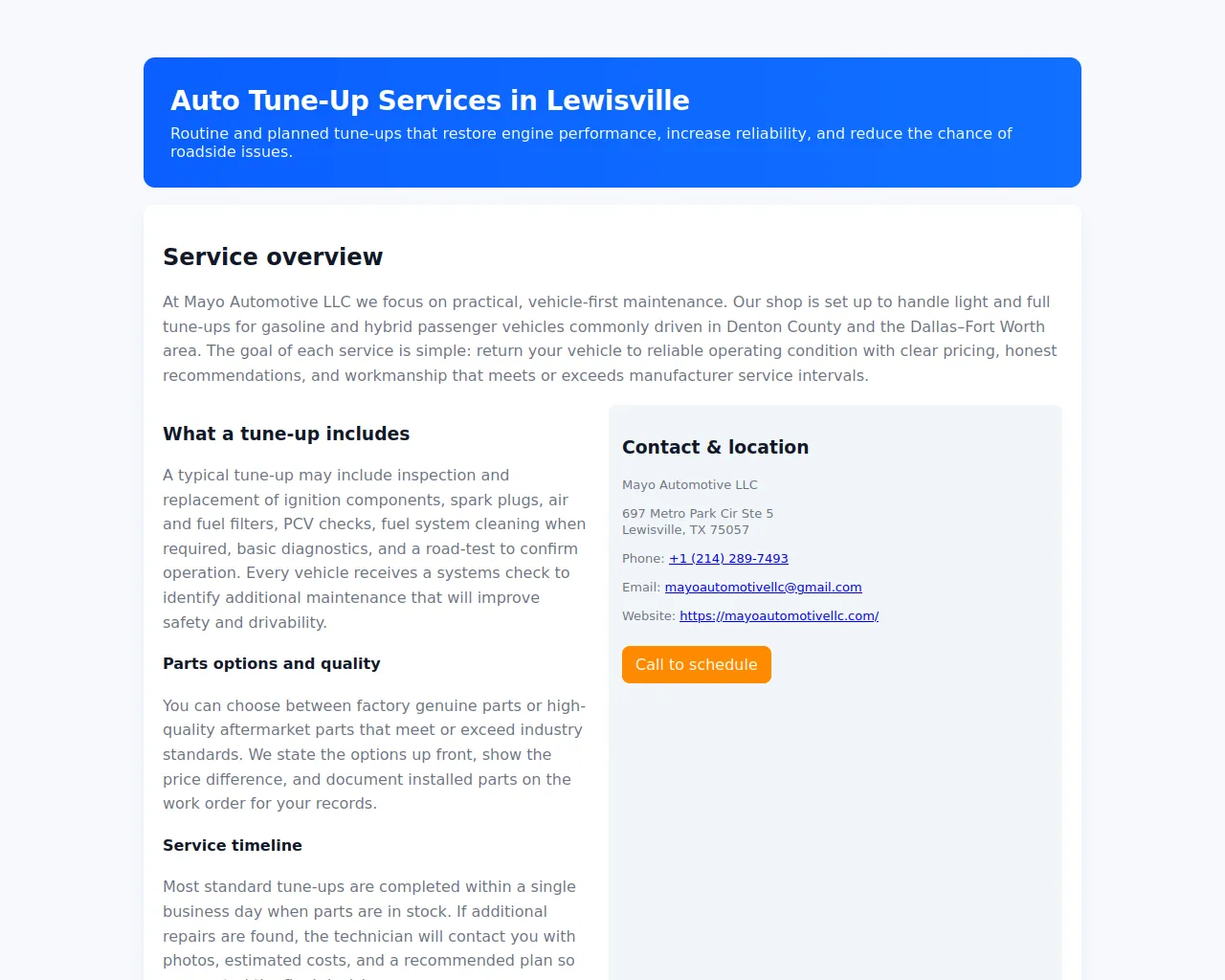 Screenshot of complete-tune-ups-services-lewisville-tx-9wx.pages.dev