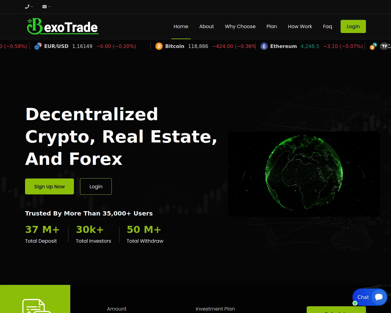 Screenshot of bexotrades.com