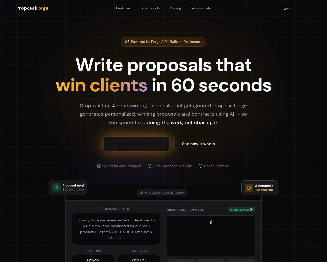 Screenshot of proposalforge.in