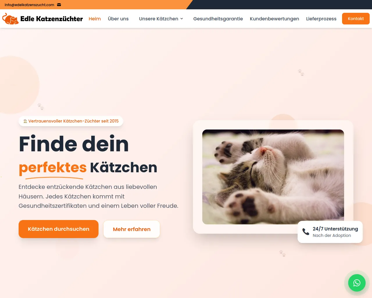 Screenshot of edelkatzenszucht.com